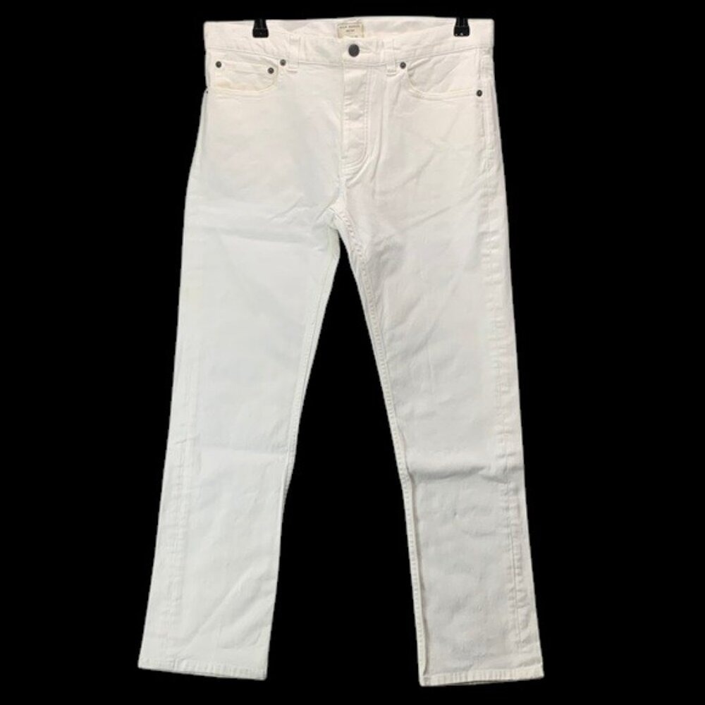 Club Monaco Men's 32x32 White Denim Jeans Slim Straight Casual Designer Pants